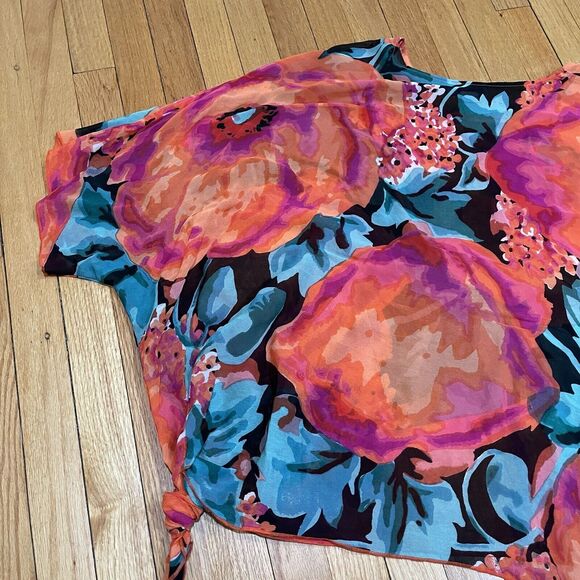 Vintage Floral Tunic Kimono Top ONE SIZE Champagne Collection All That Glitters - Picture 11 of 12